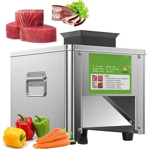 Cortadora De Fiambre Eléctrica 850W - Máquina Profesional Para Carnicerías, 310r/min, Cuchilla Inoxidable, 150kg/h, Corta Lonchas Finas De Carne Y Verduras(21mm)