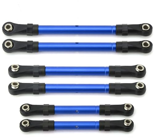 RC Models Spare Parts For Traxxas For Slash For Hoss For Rustler For Stampede 4x4 1/10 Metal Turnbuckles Pull Link Steering Rod Kit RC Car Upgrade Parts(Blue)