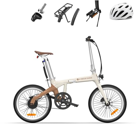 ADO AirCarbon Folding Electric Bike, 20 eBike, Ultra Light 14.5 KG, Belt Drive, Bafang Motor, Anti-theft GPS, Range up to 100KM
