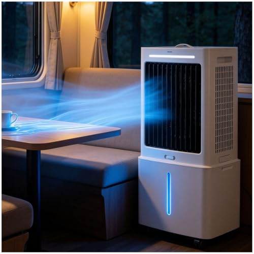 Portable Air Conditioner, 25L Mobile Air Conditioning Unit, 3-in-1 Humidifier Cooling Fan, 120° Oscillation, 3 Mode & 3 Speed, Remote Control, Evaporative Air Cooler for Home Office Bedroom