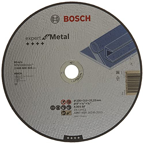 Bosch 1x Disque à tronçonner PRO Metal Longlife pour grande meuleuse angulaire et alésage 22,23 mm (pour Acier, Ø 230 mm, Professional Accessoire Grande meuleuse angulaire)