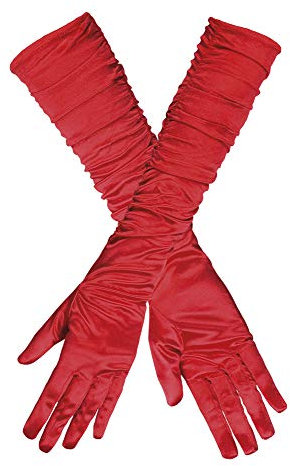 Handschuhe Hollywood Satin Rot Damen 40 cm - Toll zum Show Girl Charleston oder Diva Kostüm für Damen