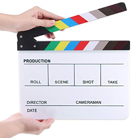 Hilitchi Pizarra de plástico acrílico de 25 x 30 cm, borrado en seco, para director, tablilla de acción, con barras de color