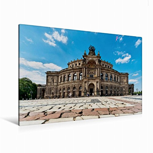 Premium Textil-Leinwand 120 x 80 cm Quer-Format Semperoper Dresden | Wandbild, HD-Bild auf Keilrahmen, Fertigbild auf hochwertigem Vlies, Leinwanddruck von Gunter Kirsch