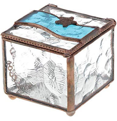 Tubayia Boîte à bijoux en verre pour terrarium - Bougeoir pour bougie chauffe-plat - Décoration de mariage (bronze rouge)