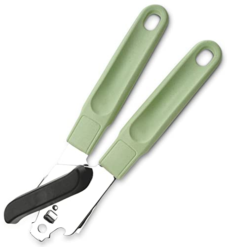 Fackelmann Ecolution Dosenöffner – Büchsenöffner aus Edelstahl und nachhaltigem Bio-Plastik – 21 cm x 6 cm großer Deckelöffner in Mintgrün