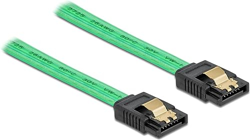 Delock SATA 6 Gb/s Kabel UV Leuchteffekt grün 70 cm