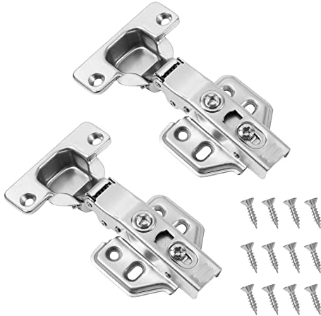 Vinabo 2Pcs Cerniera per Mobili, per Armadio, 110 Grado Battuta Esterna, con Chiusura Automatica, con Ammortizzatore Idraulico, Facile da installare per porte, cucina