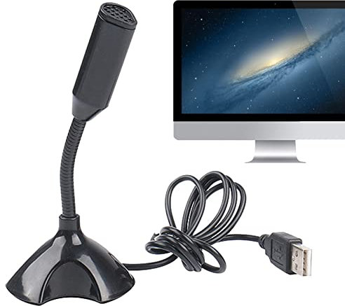 Microfono USB per PC | Microfono Plug & a condensatore | Forniture Audio HD per Laptop PC Studio Registrazione di Voci, Voci Fuori Campo, Trasmissione in Streaming Qte-it