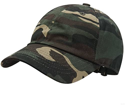 GADIEMKENSD Kids Plain Baseball Cap Unconstructed Fitted Toddler Sun Hat Washed Cotton Kids Baseball Hat Beach Camping Golf Travel for Girls Boys 3-7 Years Camo Army Green