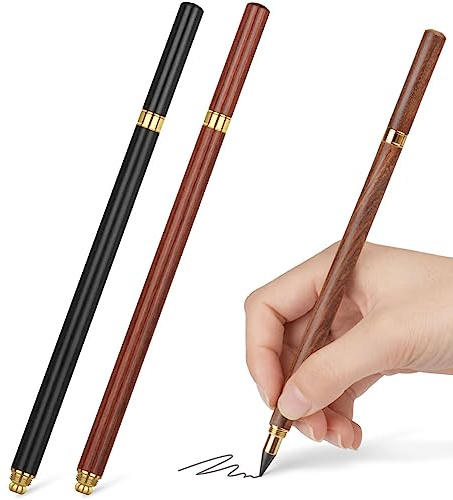 HOTUT Inkless Pencil,3pcs Everlasting Pencil Wooden Infinity Pencils Wood-Cased Graphite Reusable for Writing Drawing Students Home Office School Supplies