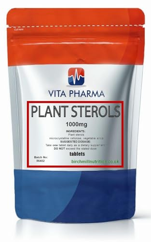 VITA PHARMA Plant Sterols 1000mg 365 Tablets, Healthy Cholesterol Levels, Balanced Lipid Levels, Circulatory Health, Heart Wellness