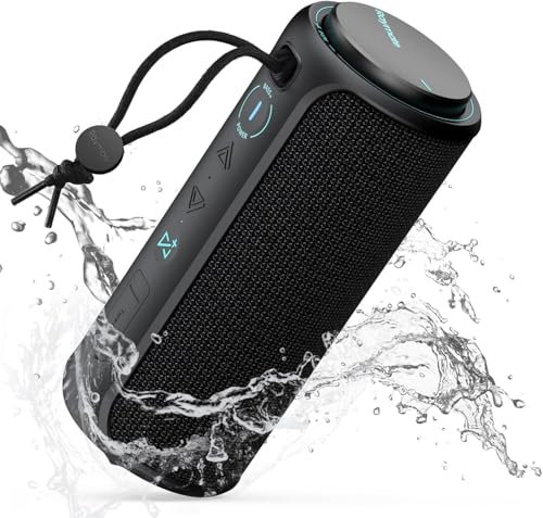 Raymate Altavoces Bluetooth, par hasta 100 altavoces, IPX7 impermeable altavoz inalámbrico Bluetooth-V5.3, sonido estéreo de alta fidelidad, 1100 minutos de reproducción, altavoz portátil para el