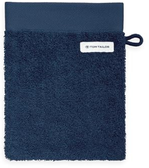 Klaus Herding GmbH Tom Tailor - Manoplas de baño, Juego de 6 Unidades, 16 x 21 cm, 100% algodón, de Rizo, con Colgador y Etiqueta con Logotipo, Color Azul Marino Oscuro