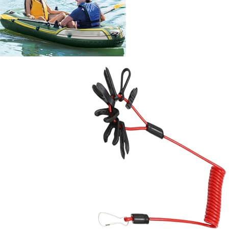 Cordón para llave de interruptor de parada de motor,Llave del interruptor de encendido,Universal motor fuera de borda Interruptor de parada Llave Cordón Clip de cuerda