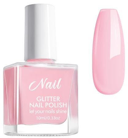 Pink Nail Polish - Light Baby Pink Varnish - Quick Dry, Long Lasting & Chip Resistant - No Need Cure DIY Home Manicure (10ml)