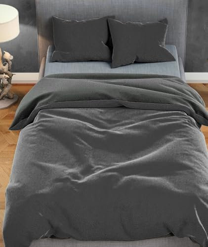 Leonado Vicenti Juego de ropa de cama de peluche, tacto de cachemira, para invierno, extremadamente cálido, liso, suave, 135 x 200 cm