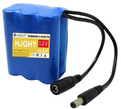 HJGHY 12V Lithium Battery Pack Rechargeable 12V 4400mAh 6000mAh Li Ion Battery Portable 12 Volt Battery DC Interface for Solar Light/Electric Device Battery,12V,4400mAh