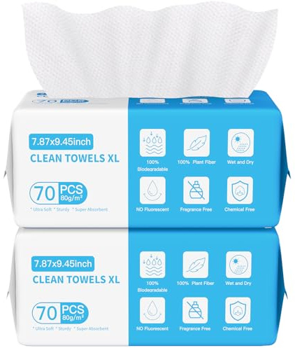 Einmalwaschlappen,Gesichtsreinigungstücher,Einweg-Gesichtstücher zum Waschen und Trocknen für Reinigung und Hautpflege Make-up-Entferner,Abschminktücher -2 Pack,140Stück
