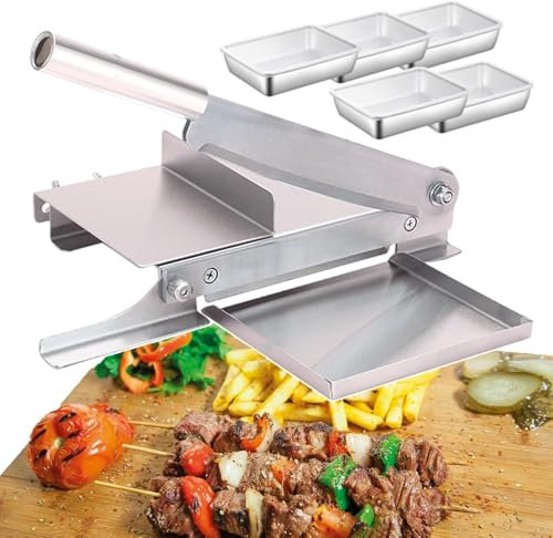 Cortadora de Fiambre, Cortafiambres Eléctrico, Máquina cortadora de carne y sierra for huesos | Hoja de acero inoxidable | Picadora de carne de costillas | Con pala for almacenamiento de alimentos est
