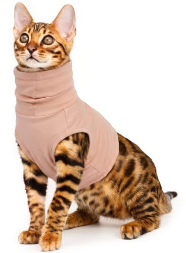 PUMYPOREITY Hundekopfverband, Katzen Schutzanzug Kopfverband Hunde Schal Ohrenschutz Hunde Shirts Katzenbody Nach Op Anti Ohren Kratzt(Hautrosa, XS)