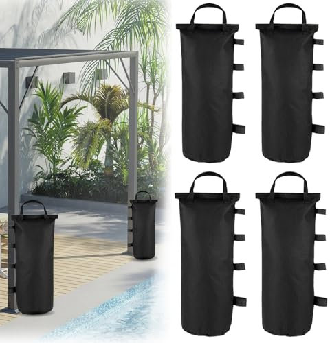 4 Stück Sandsack,Gewichte für Pavillon 50x20cm,Sandbag Pergola 600D Wasserdicht Oxford Stoff,Sandsäcke Pavillon für Jede Pop Up Pavillo-n Zelte Vordach Outdoor Patio