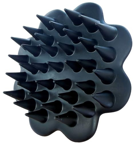 Cepillo de Masaje Para Cuero Cabelludo，Cepillo de Champú，Masajeador Manual Para Cuero Cabelludo Seco y Húmedo，Limpieza Profunda y Exfoliación Suave Para Estimular el Crecimiento del Cabello (Negro)