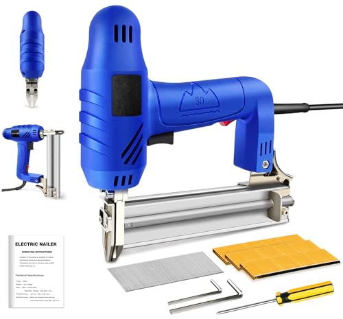 Electric Staple Nail Gun, 2 in 1 Heavy Duty Staplers & Tackers, Corded Brad Nailer/Stapler/Nailer Tacker, Electric Brad Nailer, Nailers & Staplers, Household Power Woodworking Tool, Blue