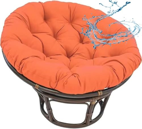 ZZDZW Polster Für Papasansessel,Rundes Auflage, Ersatzpolster Papasan,Bodenkissen Gepolstert Sitzkissen Krabbeldecke Hängesessel Für Korbsessel Outdoor Gartenmöbel Sitzauflage Auflage(Orange,120cm)