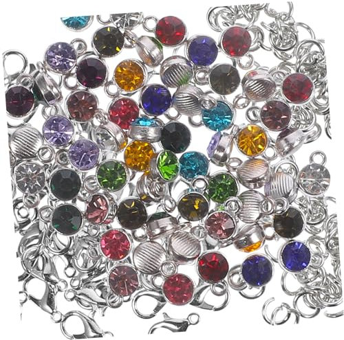 Gadpiparty Geburtstagsstein Anhänger Aus Legierung Kristall Charms Für Diy Halsketten Armbänder Schmuckherstellung Bunte Kleine Edelsteinanhänger Silber