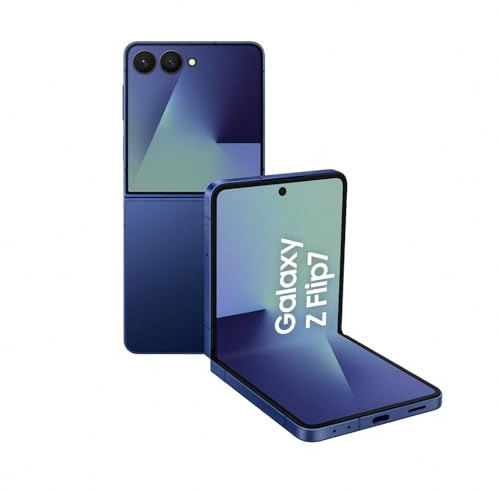 Samsung Galaxy Z Flip7 AI Smartphone mit Galaxy AI, KI-Handy mit Android, Faltbares Design, Infinity Frontdisplay, 50-MP-Weitwinkelkamera, 512 GB, 12 GB RAM, Blue Shadow, 3 Jahre Herstellergarantie