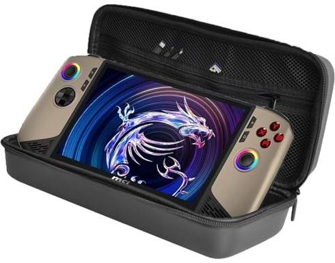 JYGamhanbil Bolsa Estuche Viaje para MSI Claw PC Gaming Portátil 8 AI+ A2VM | Funda Rígida EVA con Modo Soporte y Bolsillo Malla para MSI Claw 8 ai Plus 2025 Consola Cable Accesorios,Negro