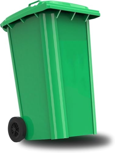 Contenedor Basura Comercial Grande Ruedas Exteriores Patios Cocinas Entretenimiento Aire Libre Almacenamiento Carretera(Green,100L)