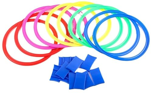 Agility Reifen Jump Circle Rings Set Sensorisches Spielen Indoor Outdoor for Training Sport Und Unterhaltung Spielzeug(5 Circles (28cm))