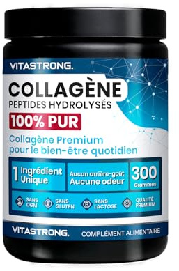 Collagene Idrolizzato in Polvere COLLinstant, 100% Puro, di Tipo I e III, Qualità Premium, Insapore e Inodore, Vitastrong Collagene in Polvere Bovino con Misurino da 10g, Senza Glutine, Lattosio, OGM