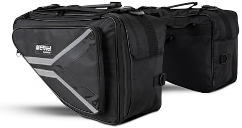 Premium Motorcycle Saddlebags – Throw-Over Panniers, Weather-Resistant Touring Seat/Tail Bags with Waterproof Rain Cover, 58L Capacity (29L×2), Motorbike Travel Luggage, Y-Design – 1 Pair