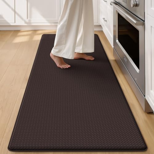 COLOR&GEOMETRY Küchenläufer 60x150CM wasserfest Küchenmatte, Braun | groß, breit Anti Ermüdungs Kissen küchenteppich rutschfest, leicht zu reinigen PVC, ölbeständig, für Waschküche, Büro