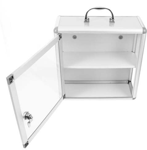 SEWOART Récipient Mural à Remède à Double Compartiment, Armoire Compacte pour Pharmacie, Usage en Établissements Publics et Domiciles
