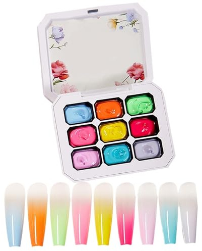 Gel de Peinture pour Ongles Art 9 Couleurs Sans Essuyage Séchage UV/LED | Palette Gel à Peindre Pour Carnaval Mariage Manucure Salon Esthétique Domicile Personnel