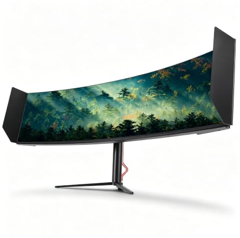 Anti-glare datorskärm solskydd, skrivbordsdatorskärm huva | LED videomonitor huva, 180° justeringsvinkel, integritetsskydd, bländningsreducering, for kontor, spela spel(49in)
