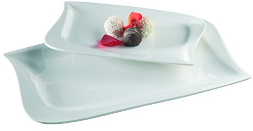 Mäser Serie La Musica, Plattenset rechteckig 2-teilig, Porzellan, weiß