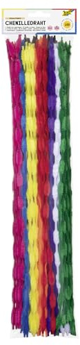 folia 778309 - Chenilledraht, Pfeifenputzer, 100 Stück sortiert in 10 Farben, spiralförmig, Durchmesser 10 mm und 50 cm lang, ideal zum Basteln und Gestalten von Tieren, Figuren und anderen Formen