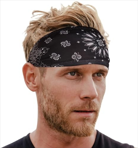 Tough Headwear Mens Sweat Bands - Athletic Headbands for Men/Women - Performance Headbands for Working Out, Cycling, Football - Dryzone Headband for Sports