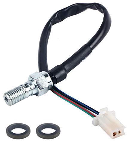 Aukson M10x1.25 Pitch Interruptor de luz de Freno hidráulico Perno Banjo - Manguera de Aceite de Motocicleta Bomba hidráulica Línea de Interruptor de luz de Freno Trasero(Derecho)