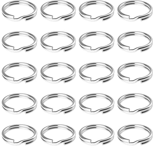 Uniclife 100 Pack Anneaux Porte Clé 20mm Split Porte Clef Mini Split Jump Ring Porte Cle avec Double Boucles Petits Anneaux en Métal Connecteurs pour Colliers Boucles d'Oreilles Ornements