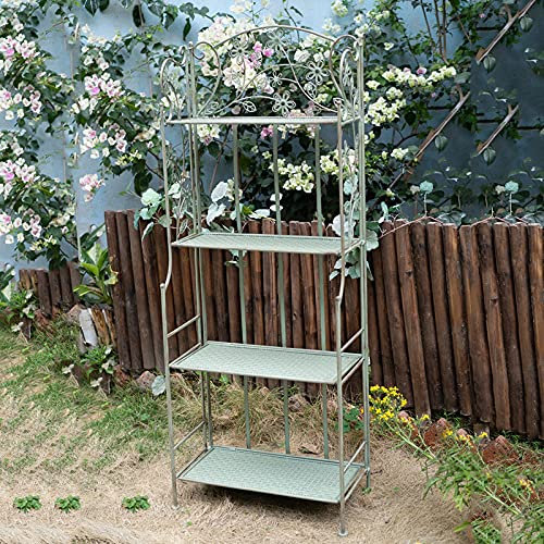 YYUN Pflanzenständer aus Metall Im Outdoor, Retro Pflanzenständer, 3 Tier/4 Tier Pflanzregale Blumenregal Organizer Rack Mehrere Blumentopf Display Halter Regal für Terrasse Garten Balkon Zuhause