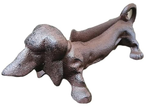 Cast Iron Daschund Boot Scraper Antique Sausage Dog Shoe Mud Garden Boot Care 31cm