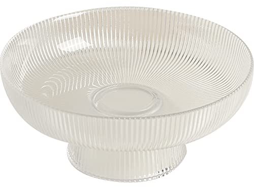 Kelendle Glasschale mit Fuß, runde WC-Schüssel, transparente Obstschale, dekorative Servierschale, Dessert-Display-Ständer, Snacks, Nüsse, Teller für Küche, Theke, Tischdekoration, 25,9 cm