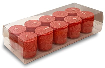 ONE GOODLIFE | Duftkerzen Geschenkset - Kerzen Set als Geschenk | 10 Stück Wachskerzen aus Stearin - Farbe Rot | Aroma-Kerzen zu Weihnachten oder für die Aromatherapie | (Berries)