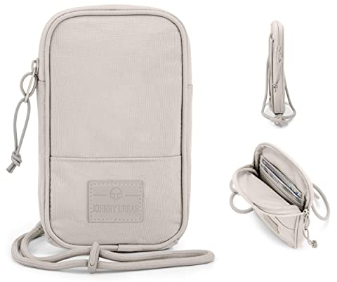 Johnny Urban Bolsa Bandolera Pequeña Hombre y Mujer Beige - Josh - Bolso porta para Trabajo, Festival y Viaje - Mini Bolso para Movil - Impermeable